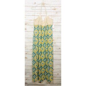 Grass collection halter back cable knit front maxi size L